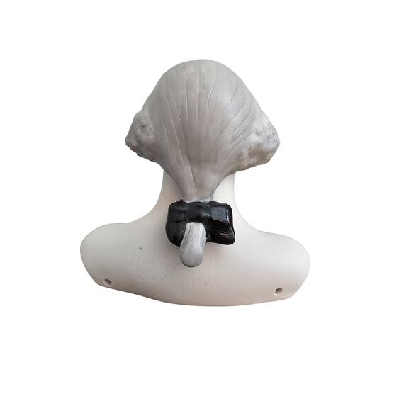 Vintage Hand Painted Bisque Doll Bust Head Man Founding Father Washington - Picture 3 of 5